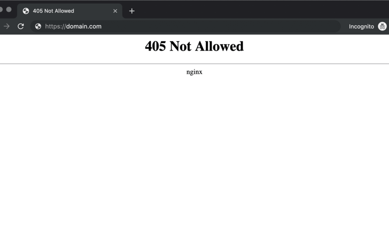 Ошибка Nginx 405 Not Allowed